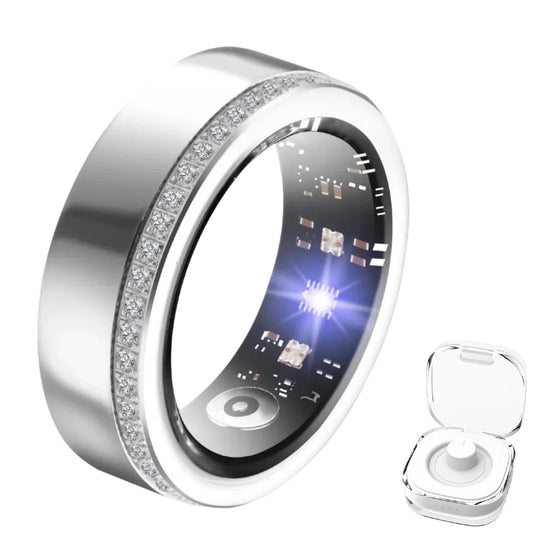 2025 New Smart Ring For Women Luxury Elegant Diamond Ring With Visible Tech Core Heart Rate Sleep Tracker Fitness Health Monitor IP68 Waterproof Compatible