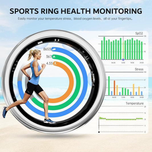 2025 New Smart Ring For Women Luxury Elegant Diamond Ring With Visible Tech Core Heart Rate Sleep Tracker Fitness Health Monitor IP68 Waterproof Compatible