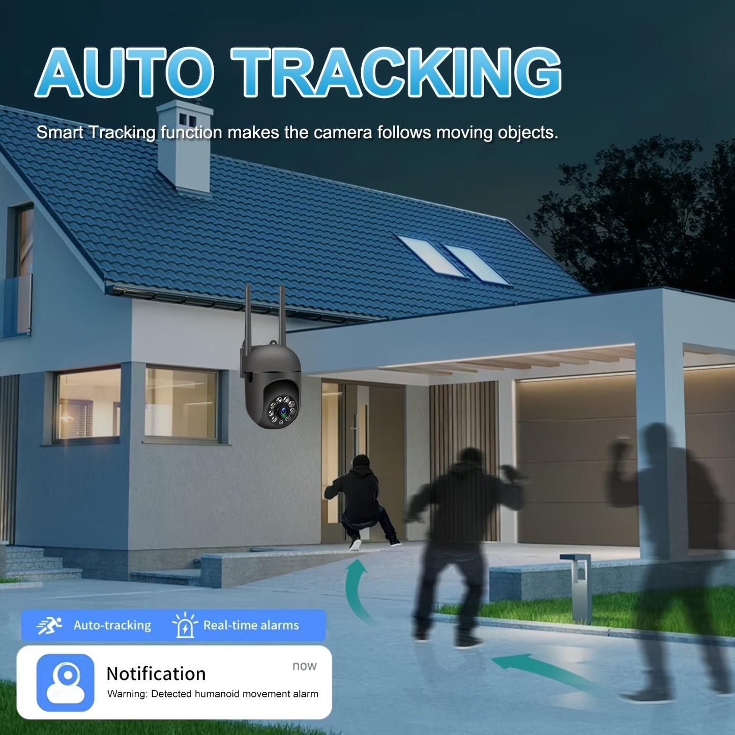 360 Wireless Camera Outdoor WiFi Night Vision Cam HD 1080P Home Security System