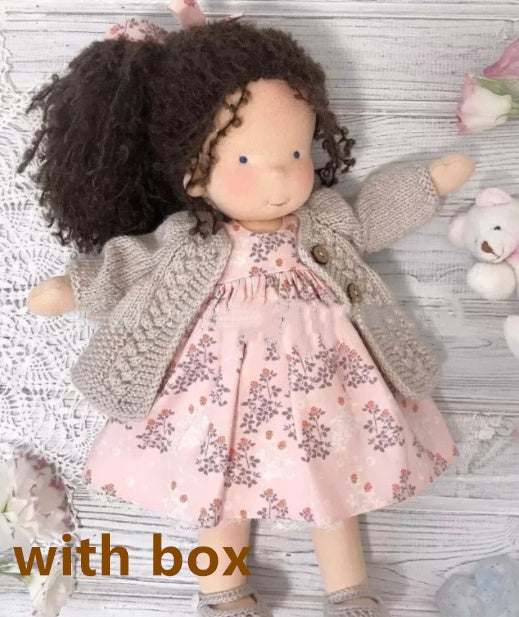 Handmade Plush Doll Golden Curly Girl Finished Product