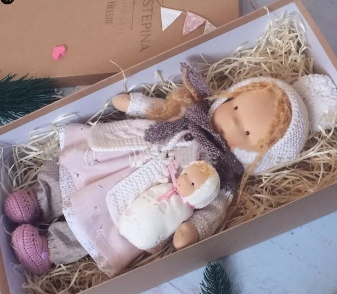 Handmade Plush Doll Golden Curly Girl Finished Product