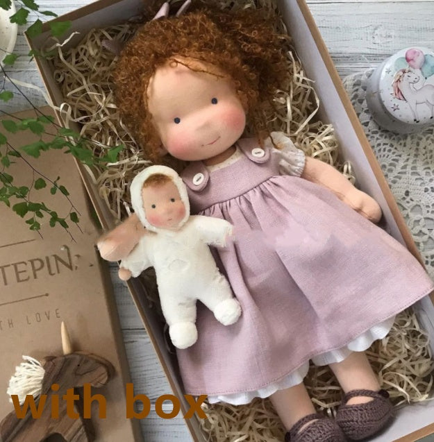 Handmade Plush Doll Golden Curly Girl Finished Product
