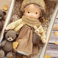 Handmade Plush Doll Golden Curly Girl Finished Product