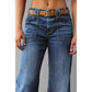 Wide Leg Straight Leg Jeans For Women High Waisted Loose Denim Pants, No Belt