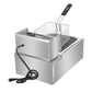 Electric Fryer Silver Stainless Steel Single Cylinder