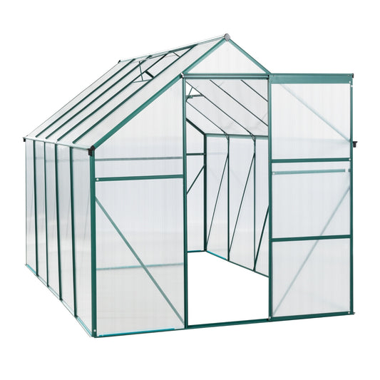6X10FT Polycarbonate Greenhouse With Raised Base, Anchor, Heavy Duty Walk-in