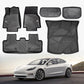 MKR All-Weather TPE Floor Mats For Tesla Model Y 2021-2022 - Waterproof, Anti-Slip, Full Coverage Car Floor Liners 6 PCS Set