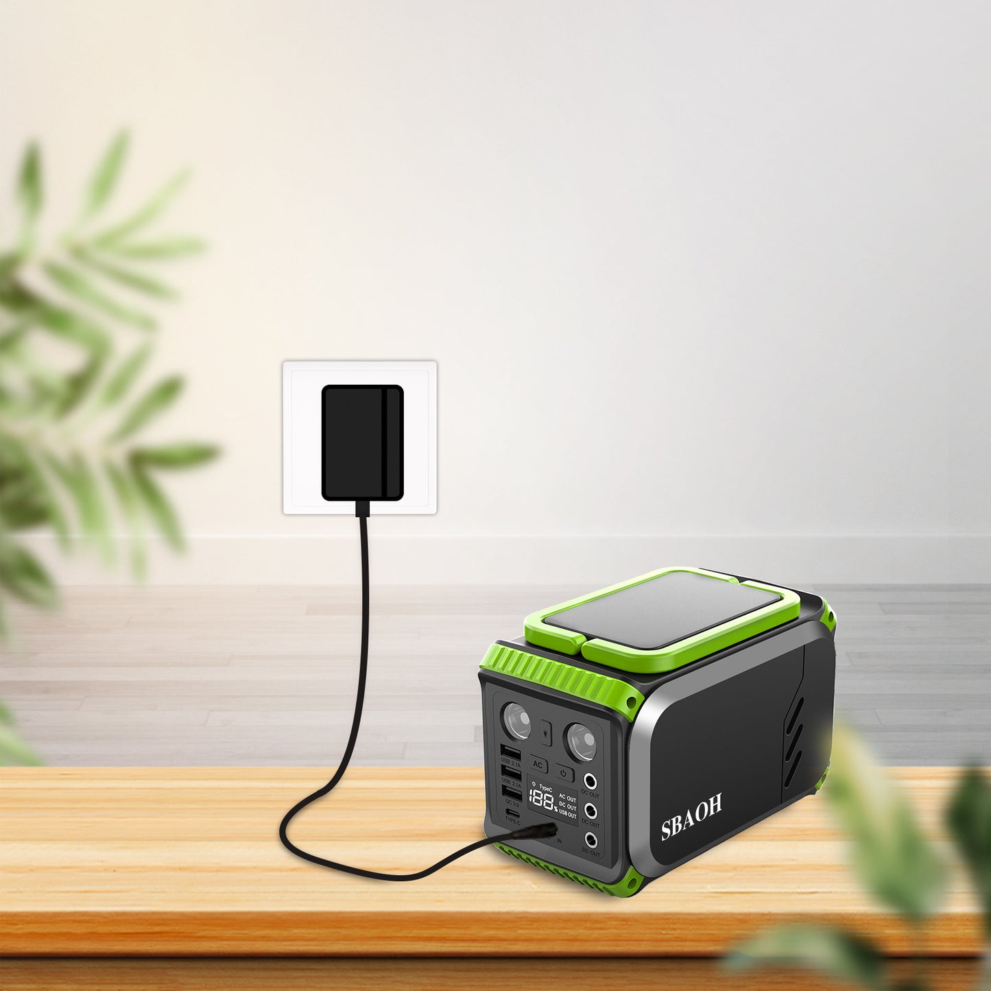 110V Camping Power Station,148Wh 200 W Solar Generator,40000mAh Emergency Power Supply Home Battery Backup For Camping