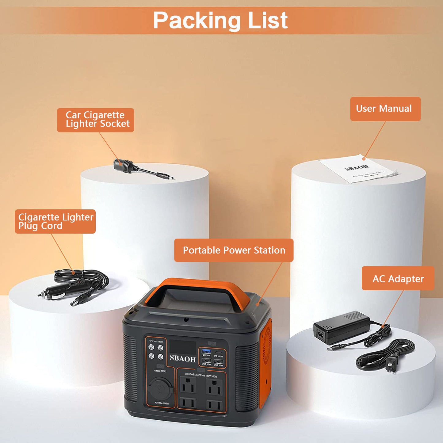 US Plug Portable Power Station P302,300W 296Wh Backup Lithium Battery,Solar Generator For Home And Outdoor Emergency Power Supply,Solar Panel Is Not Included