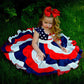 Toddler Girls' Independence Day Dress Red White & Blue Stripes And Stars Short Sleeve Twirl Dress 4th Of July