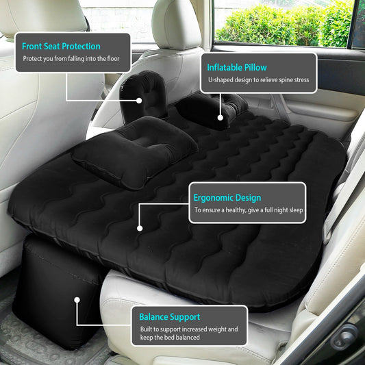 1Pc Car Air Mattress Bed Inflation Car Mattress Bed Portable Travel Camping Sleep Mat Car Inflation Bed For Trip