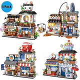 4 PACK BRICK BUILDING KIDS SET, 2969 PCS BUILDING BLOCK SET JAPAN STREET BUILDING PLAYSET GIFTS. -No Delivery On Weekends - Prohibition Of Sales Platforms Such As Temu And Walmart
