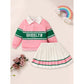 Toddler Girls 2 Piece Outfit Colorblock Letter Graphic Print Sweatshirt And Pleated Skirt Set