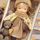 Handmade Plush Doll Golden Curly Girl Finished Product