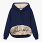 Autumn And Winter Warm Lamb Fleece Pocket Hooded Sports Sweatshirt Jacket For Women