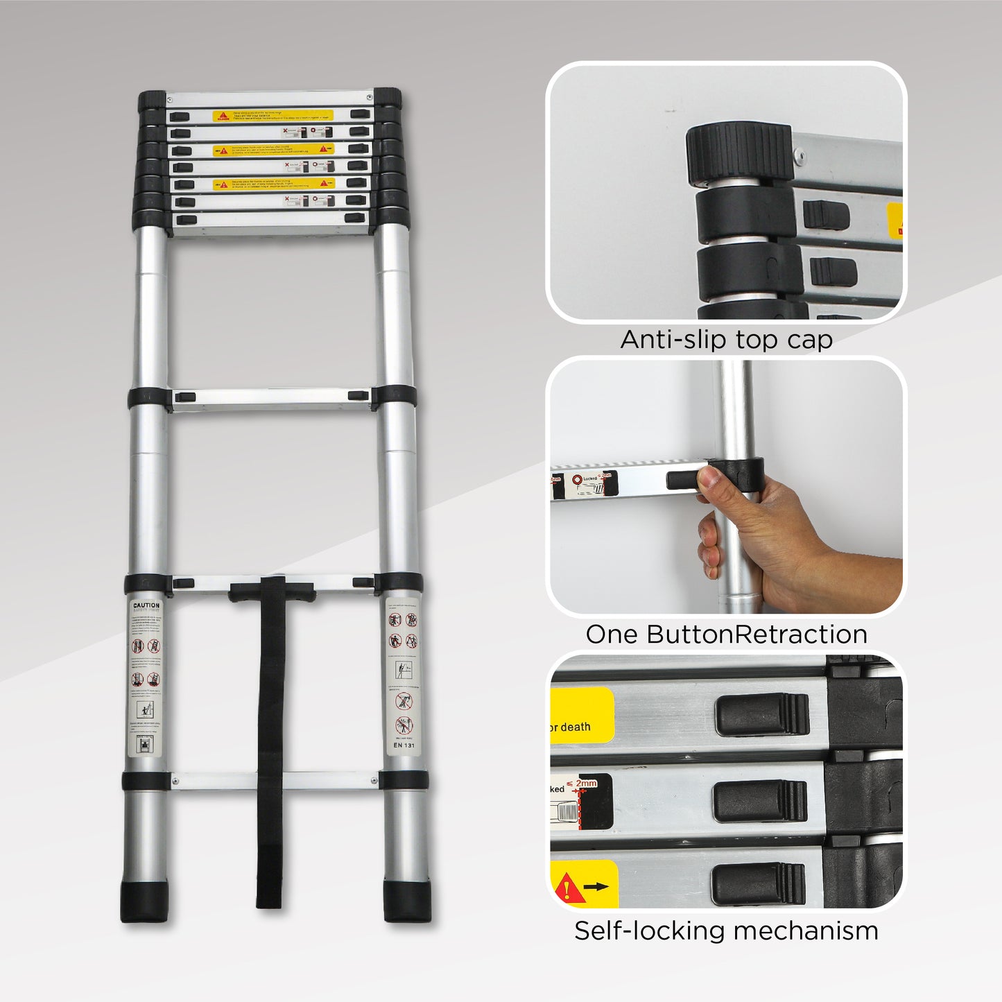 Aluminum Telescoping Ladder For Outdoor Work