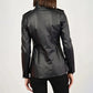 Vintage Style Women's Long Sleeve PU Jacket, Mid-Length Open Cardigan With Pockets, Casual Leather Coat