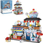 4 PACK BRICK BUILDING KIDS SET, 2969 PCS BUILDING BLOCK SET JAPAN STREET BUILDING PLAYSET GIFTS. -No Delivery On Weekends - Prohibition Of Sales Platforms Such As Temu And Walmart