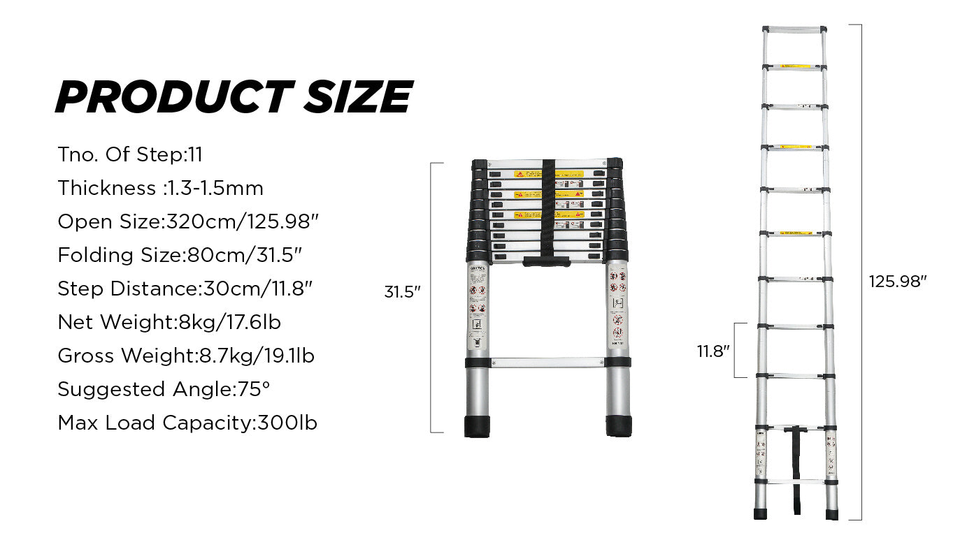 Aluminum Telescoping Ladder For Outdoor Work