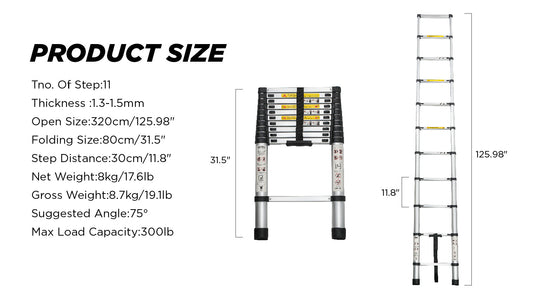 Aluminum Telescoping Ladder For Outdoor Work