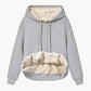 Autumn And Winter Warm Lamb Fleece Pocket Hooded Sports Sweatshirt Jacket For Women