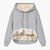 Autumn And Winter Warm Lamb Fleece Pocket Hooded Sports Sweatshirt Jacket For Women