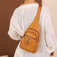 Men's And Women's Retro Leather Crossbody Bag Chest Bag