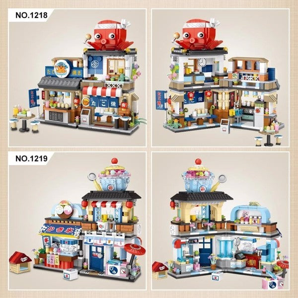 4 PACK BRICK BUILDING KIDS SET, 2969 PCS BUILDING BLOCK SET JAPAN STREET BUILDING PLAYSET GIFTS. -No Delivery On Weekends - Prohibition Of Sales Platforms Such As Temu And Walmart