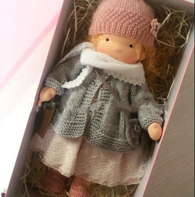 Handmade Plush Doll Golden Curly Girl Finished Product