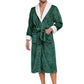 RONGTAI Men's Plush Long Bathrobe, Soft And Warm, Full Length, Shawl Collar, Fleece
