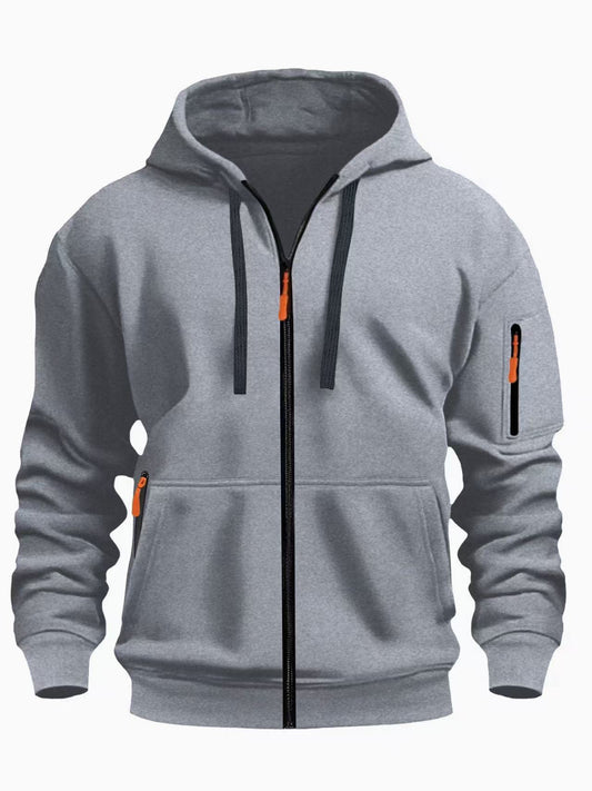 Zipper Hooded Sweatshirt Men's Sports Casual Cardigan Coat