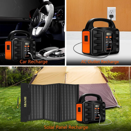 Portable Power Station 150W 155Wh 42000mAh Solar Generator For Road Trip,Off-grid,Power Outage,No Solar Panel