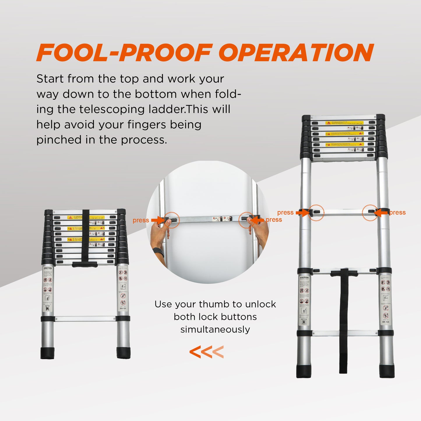 Aluminum Telescoping Ladder For Outdoor Work