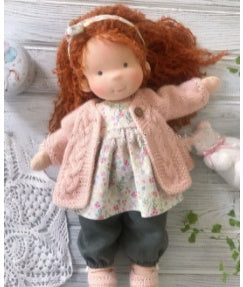 Handmade Plush Doll Golden Curly Girl Finished Product