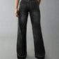 Wide Leg Straight Leg Jeans For Women High Waisted Loose Denim Pants, No Belt