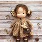Handmade Plush Doll Golden Curly Girl Finished Product