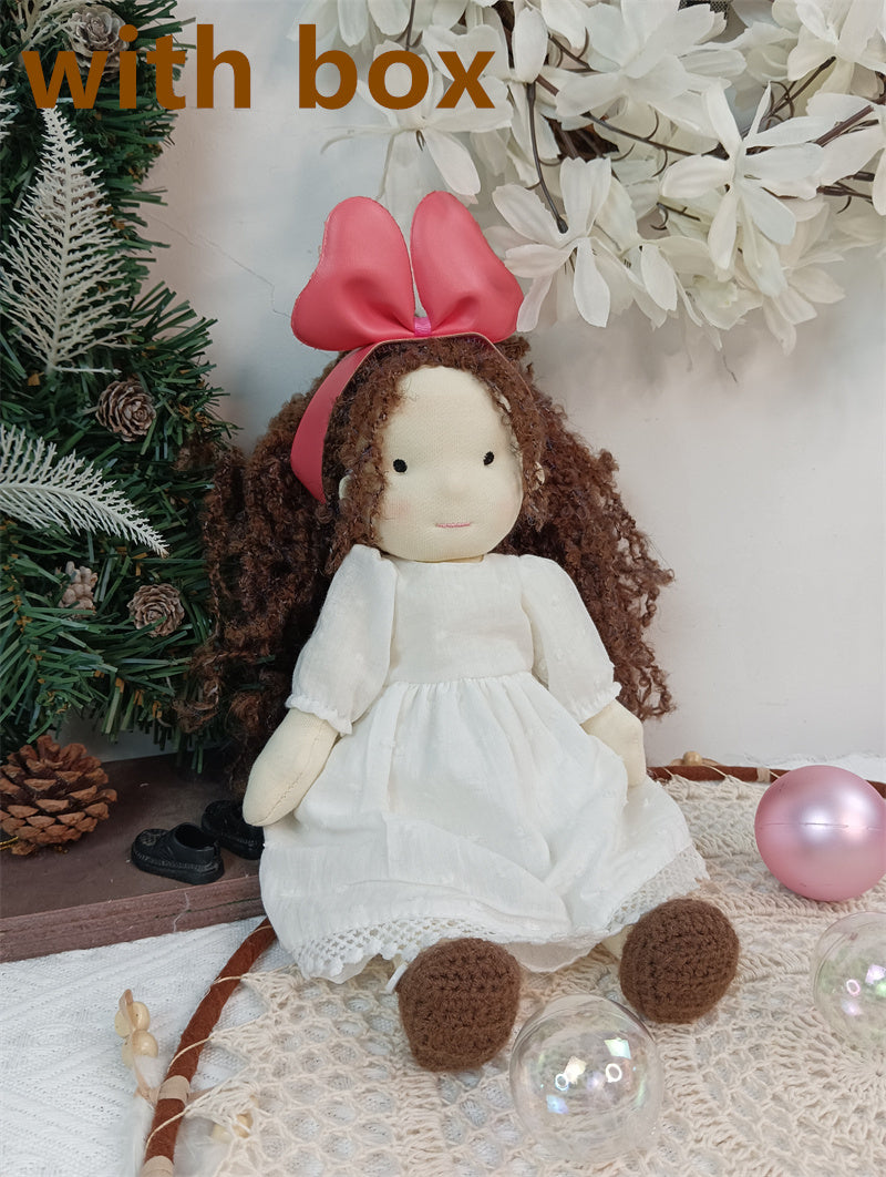 Handmade Plush Doll Golden Curly Girl Finished Product