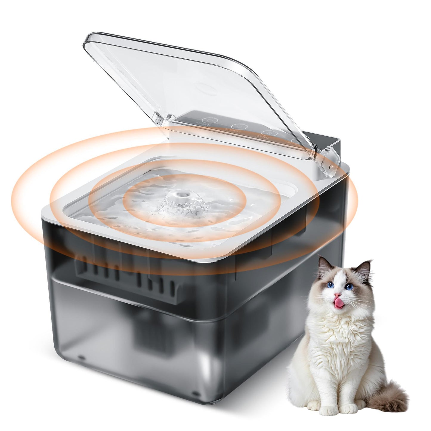 Wireless Charging Battery Driven 304 Stainless Steel Cat Automatic Induction Pet Water Fountain
