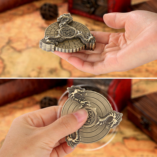 Retro Fantasy Style Turntable Dice Gift Box Set, Essential Creative Accessories For Board Games, Multi-faceted RPG Dice And Circular Scale Design - Advanced Tabletop Game Accessories And Collectibles