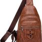 Men's And Women's Retro Leather Crossbody Bag Chest Bag