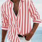 Men's Yarn-dyed Striped Casual Loose Long-sleeved Shirt