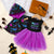 Little Girls 2Pcs Halloween Outfits Sleeveless Tulle Dress With Hooded Cloak Set Clothes