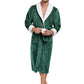 RONGTAI Men's Plush Long Bathrobe, Soft And Warm, Full Length, Shawl Collar, Fleece