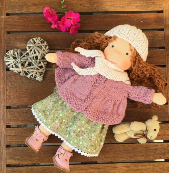 Handmade Plush Doll Golden Curly Girl Finished Product