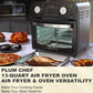12.5 Qt Air Fryer With Dual Knob Control, Temperature Range, 60-Min Timer, Presets For French Fries, Pizza, Chicken, Fish, And Toast Healthy Oil-Free Cooking Oven