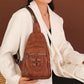 Men's And Women's Retro Leather Crossbody Bag Chest Bag