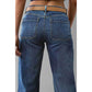 Wide Leg Straight Leg Jeans For Women High Waisted Loose Denim Pants, No Belt
