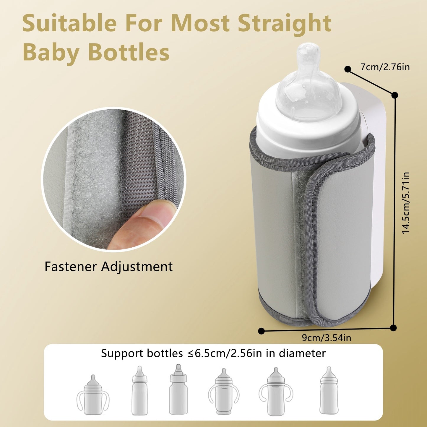1Pc Portable Bottle Warmer Baby Milk Warmer Milk Formula Warmer For Travel With 6 Heating Levels USB Rechargeable Keep Milk Warm For 5 Hours No Bottle Included