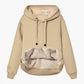 Autumn And Winter Warm Lamb Fleece Pocket Hooded Sports Sweatshirt Jacket For Women