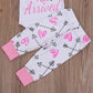 4PCS Newborn Kids Baby Girl Outfits Clothes Romper Bodysuit Pants Outfits Set